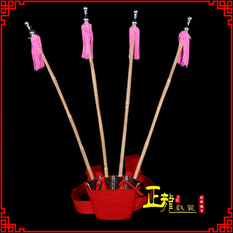 西乌珠穆沁旗戏装戏曲用品靠旗男女大靠 靠板 正宗牛皮旗杆旗架