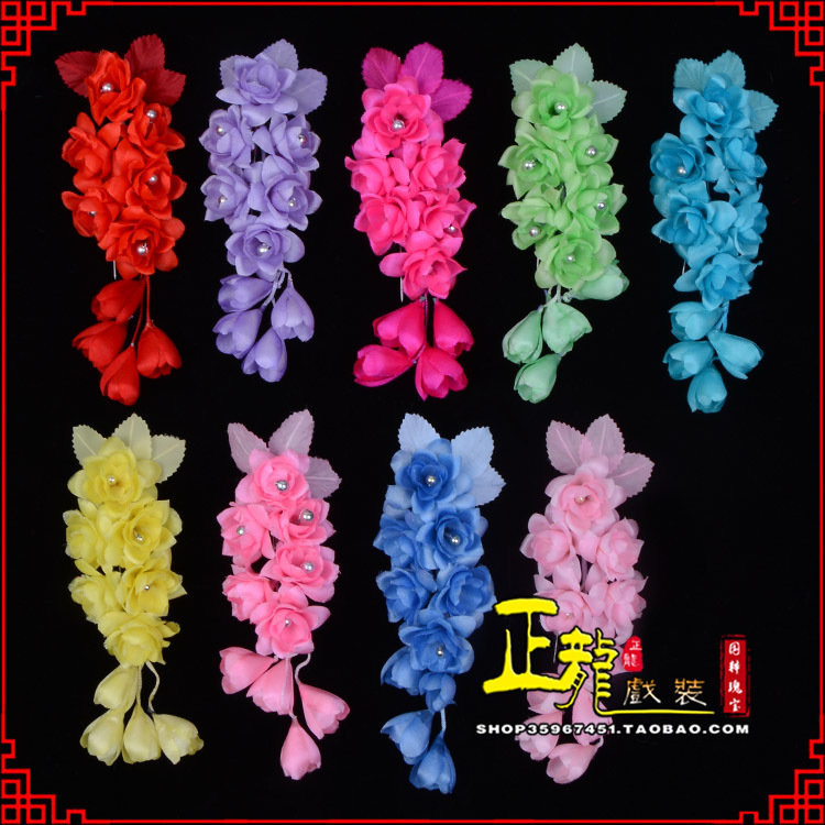 西乌珠穆沁旗鬓花头饰小花头花 真丝绢花