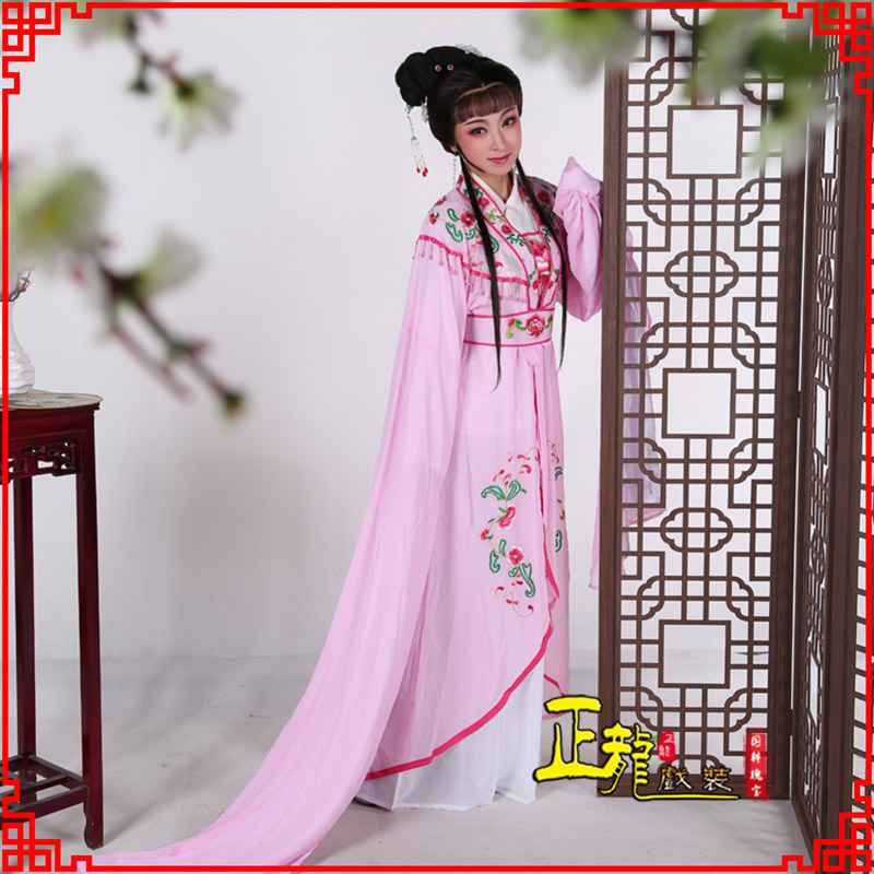 西乌珠穆沁旗花旦黄梅戏服古装戏服水袖戏剧假云肩长披